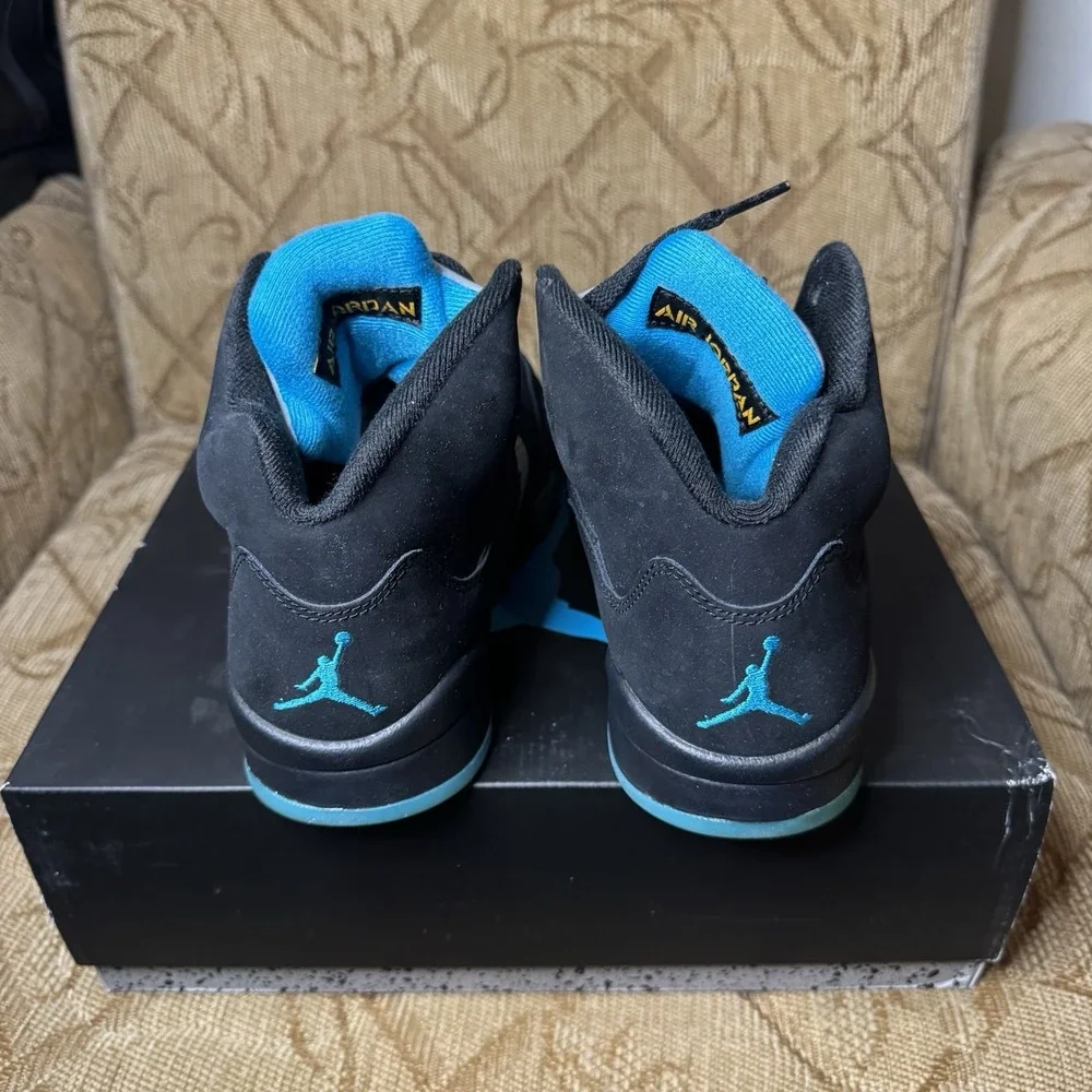 Air Jordan Retro 5 Aqua Men's Size 8 High Top Sneakers Excellent Condition W/Box